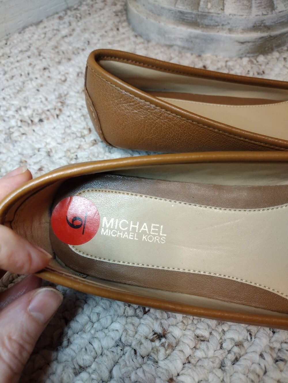 Michael Kors Fulton Light Brown Gold Logo Decorated Moccasin - Picture 4 of 7